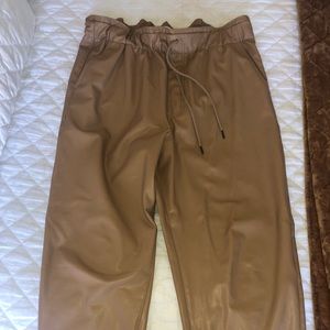 Leather joggers